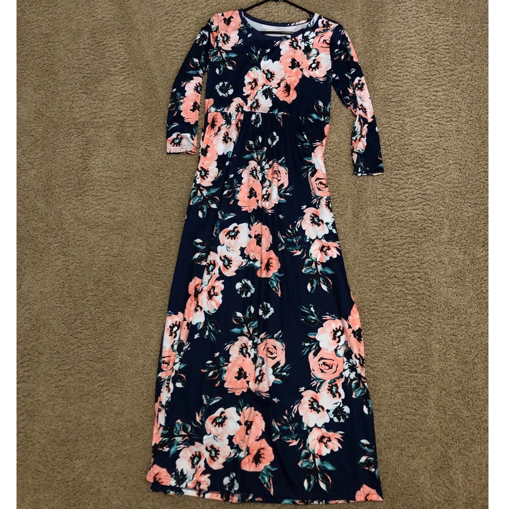 Blue floral dress